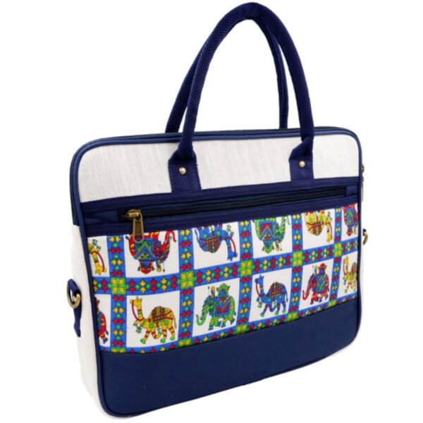 Elephant Print Jute Laptop Bag jute laptop bags in delhi
