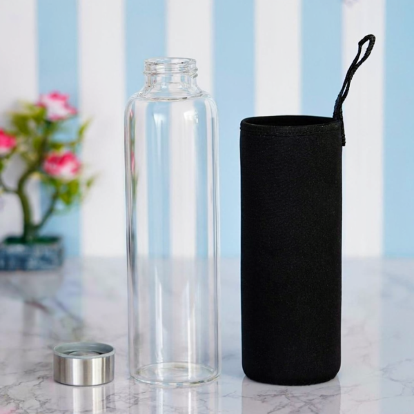 borosilicate glass water/juice bottle