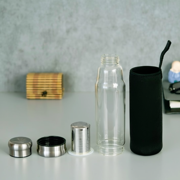 borosilicate glass water/juice bottle