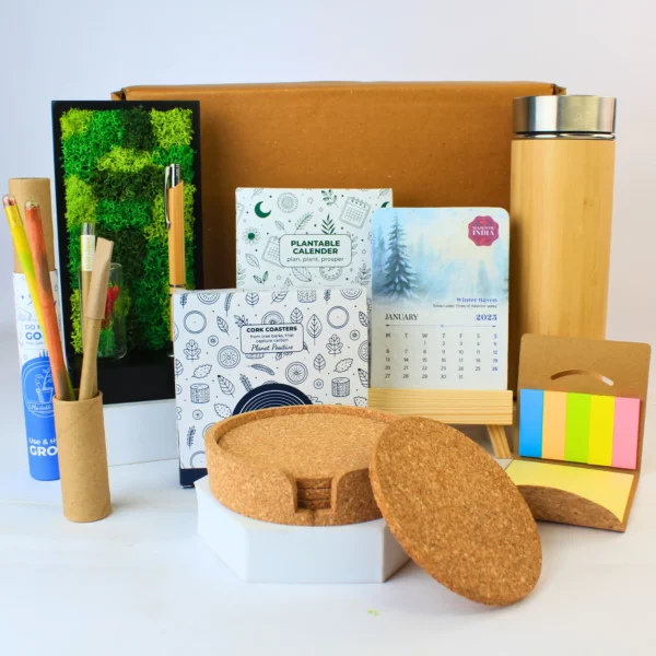 Forest Bottle Desk Gift Box Customized Eco Friendly Diwali Kits in Delhi