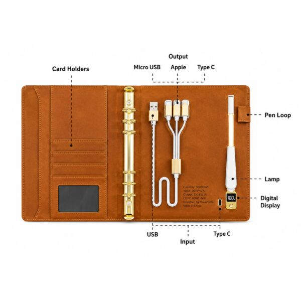 power bank diary with logo printing