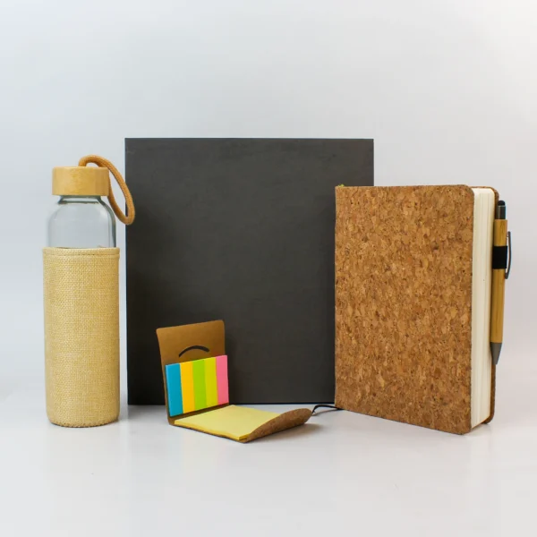 Cork Diary & Bottle Desk Set Sustainable Festive Gift Kits for New Year in Delhi