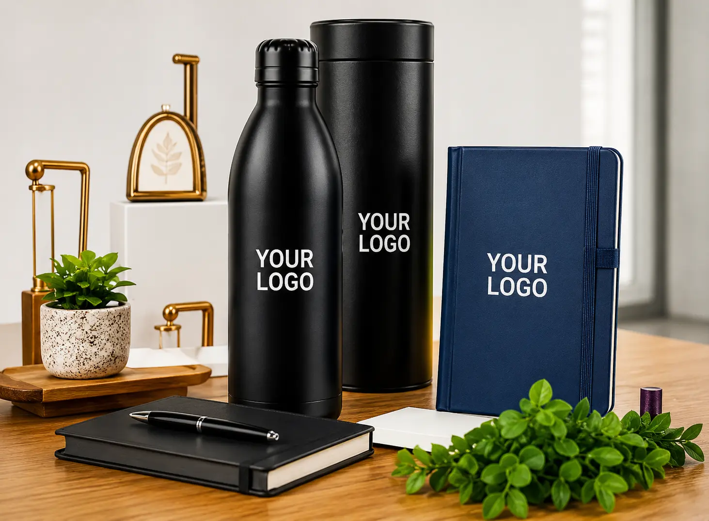 New employee joining welcome kit with custom company merchandise