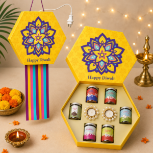 Traditional festive corporate gift hamper with jars and sweets