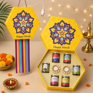 Traditional festive corporate gift hamper with jars and sweets