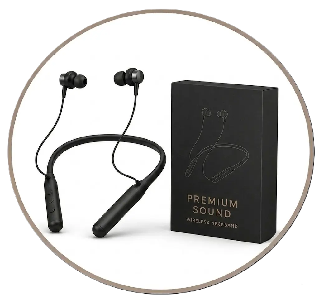 Wireless neckband earphones with custom logo printing